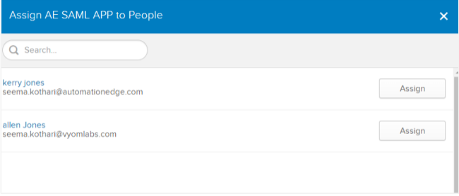 Assign AE SAML app