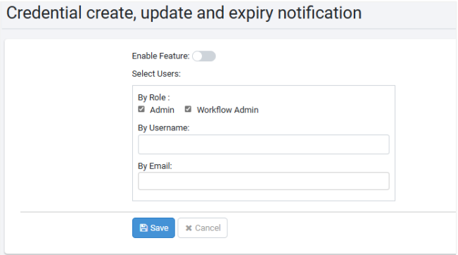 Credential create, update and expiry notification