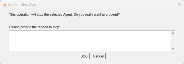 Confirm Stop Agent dialog