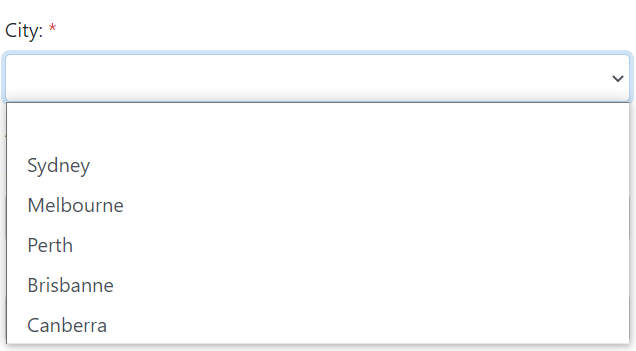 Single Selection List