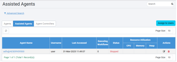 Assisted Agents page