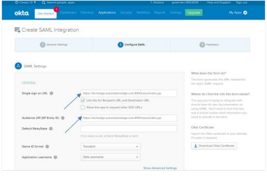 Create SAML integration 1