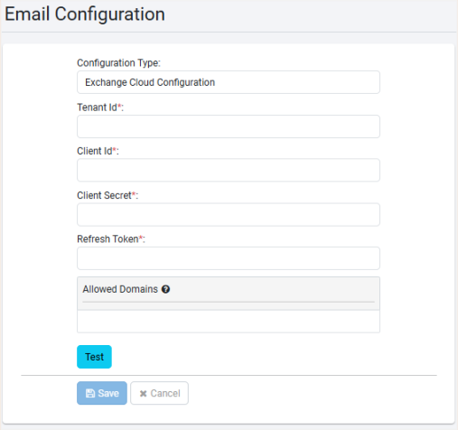 Exchange Cloud Config field details
