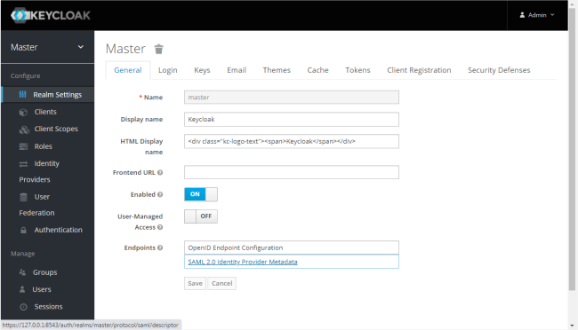 Keycloak Master