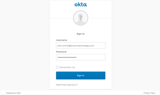 Okta login