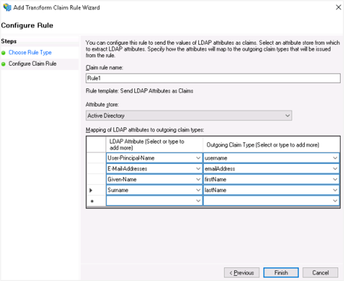 Configure rule
