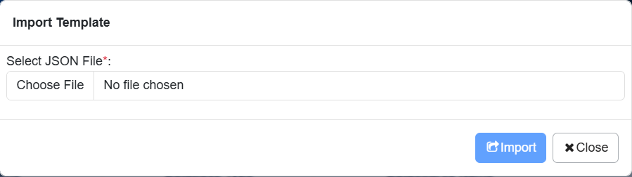 Import Template dialog