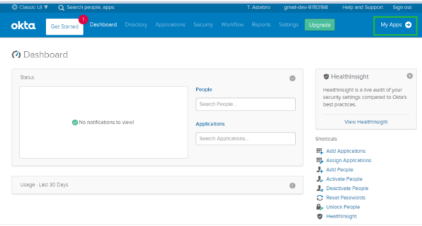 Web app dashboard