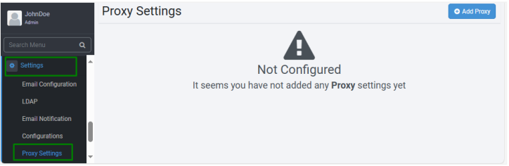 Proxy Settings