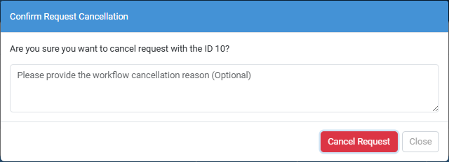 Cancel dialog
