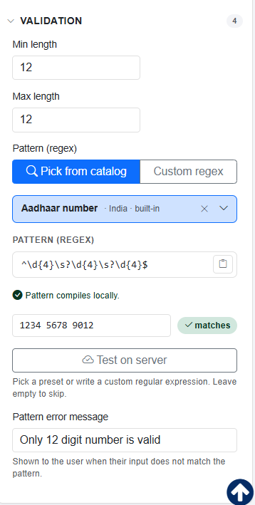 Properties - Validation