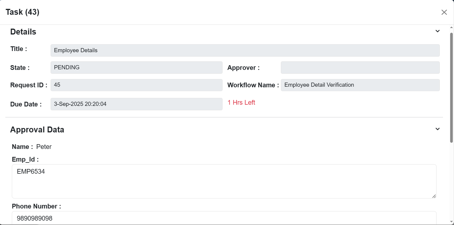 Task detail page