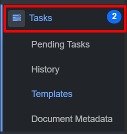 Tasks menu