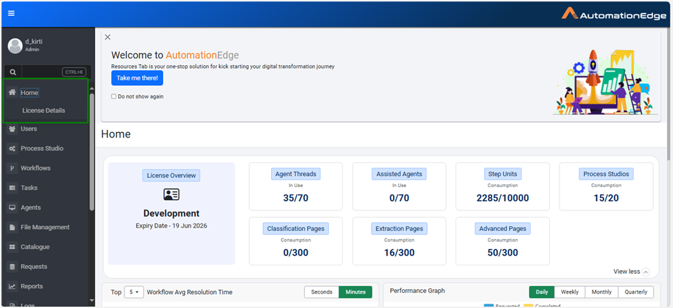 AutomationEdge Home page