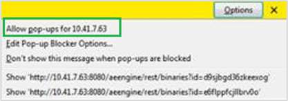 Firefox pop-up blocker notification