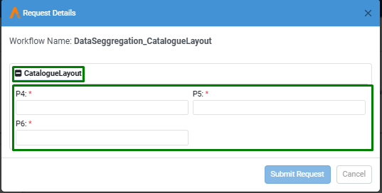 Double column layout view: Grouped parameters