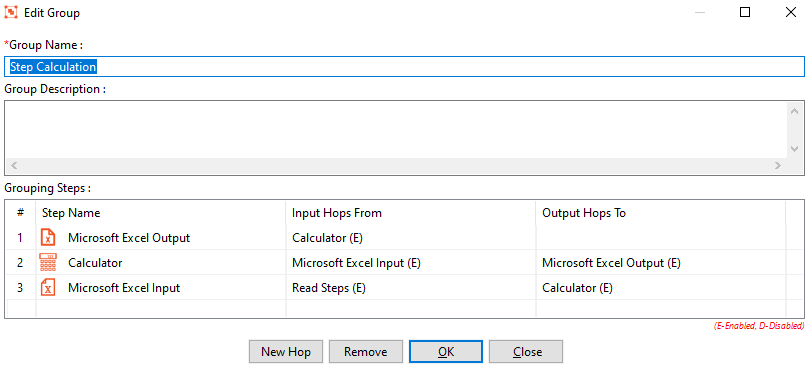 Edit Group dialog