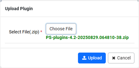 Plugin file uploaded view 