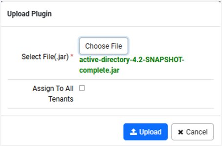 Plugin jar file upload