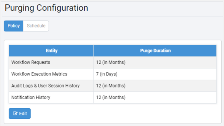 Purging Configuration page