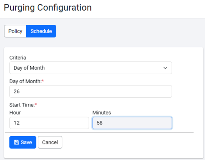 Schedule purge fields