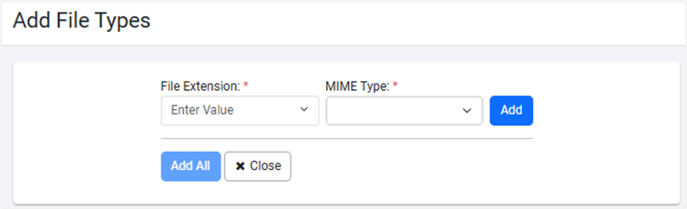 Add File Types dialog