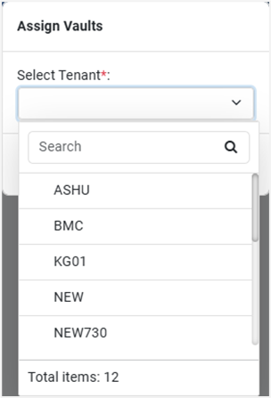 Assign Vaults dialog