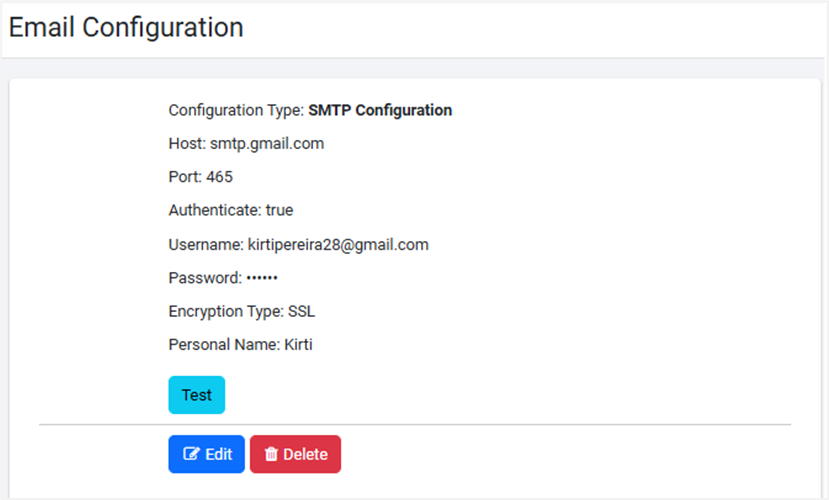 Email Configuration