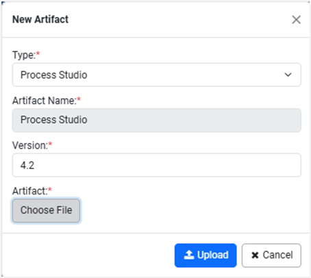New Artifact dialog
