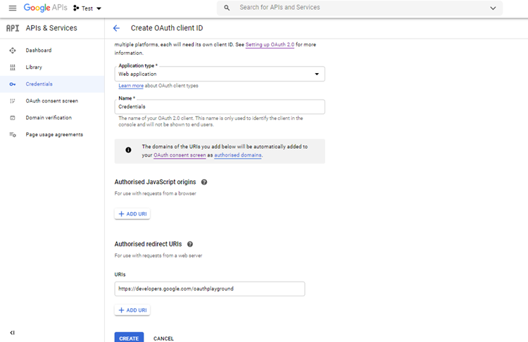Authorized Redirect URIs
