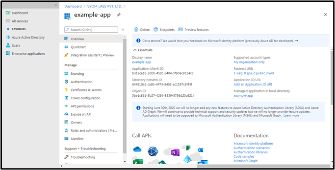 App Registration Screenshot