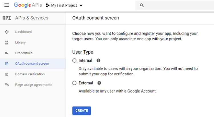 OAuth consent screen