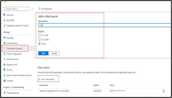 Client Secret Screenshot