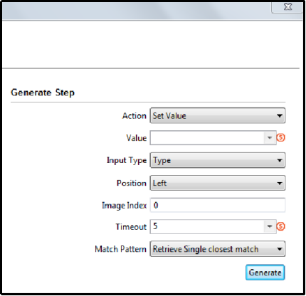 Generate Step configuration for Set Value action