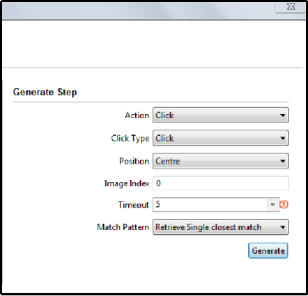 Generate Step configuration for Click action
