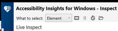 Accessibility Insights for Windows element criterion selection