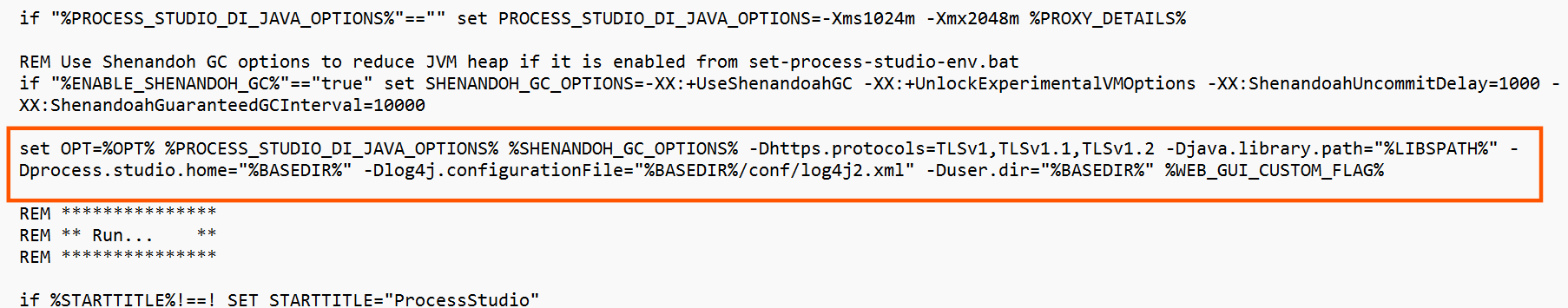 Updated flag configuration in process-studio.bat