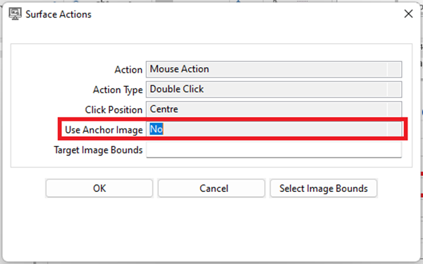 Anchor Image set to No with single area selection