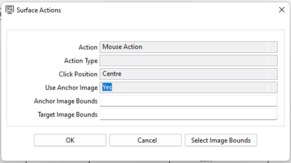 Mouse Action configuration dialog