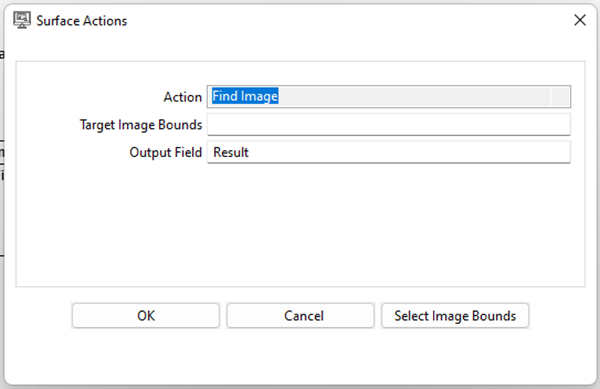 Find Image action configuration dialog