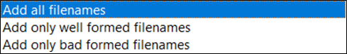 Add filenames to result dropdown options