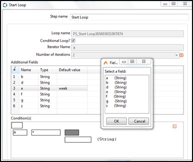 Previous step fields selection in condition block